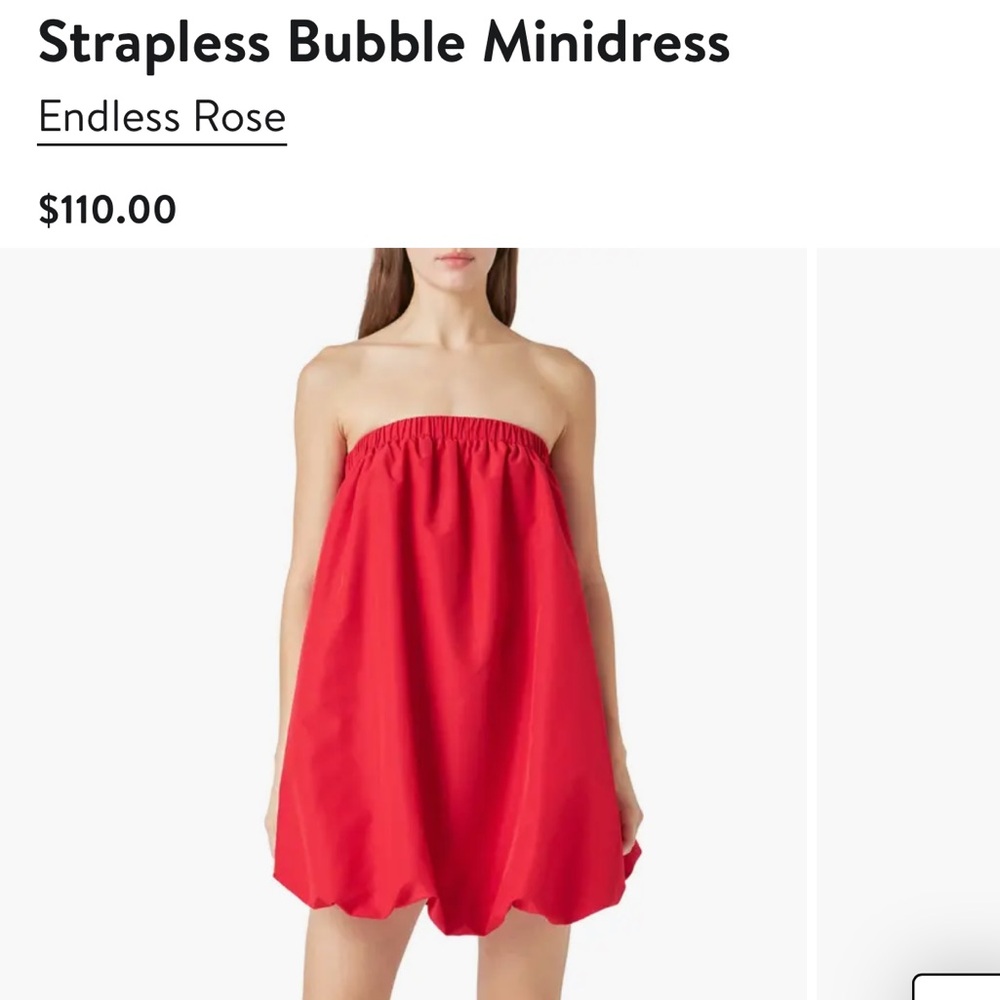 Endless Rose Vibrant Strapless Bubble Minidress
